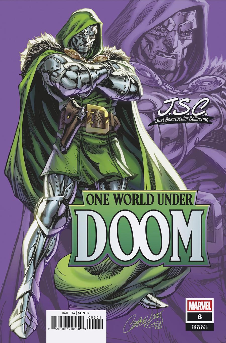 One World Under Doom #6 Cover E Variant J Scott Campbell Just Spectacular Collection Cover (Limit 1 Per Customer)