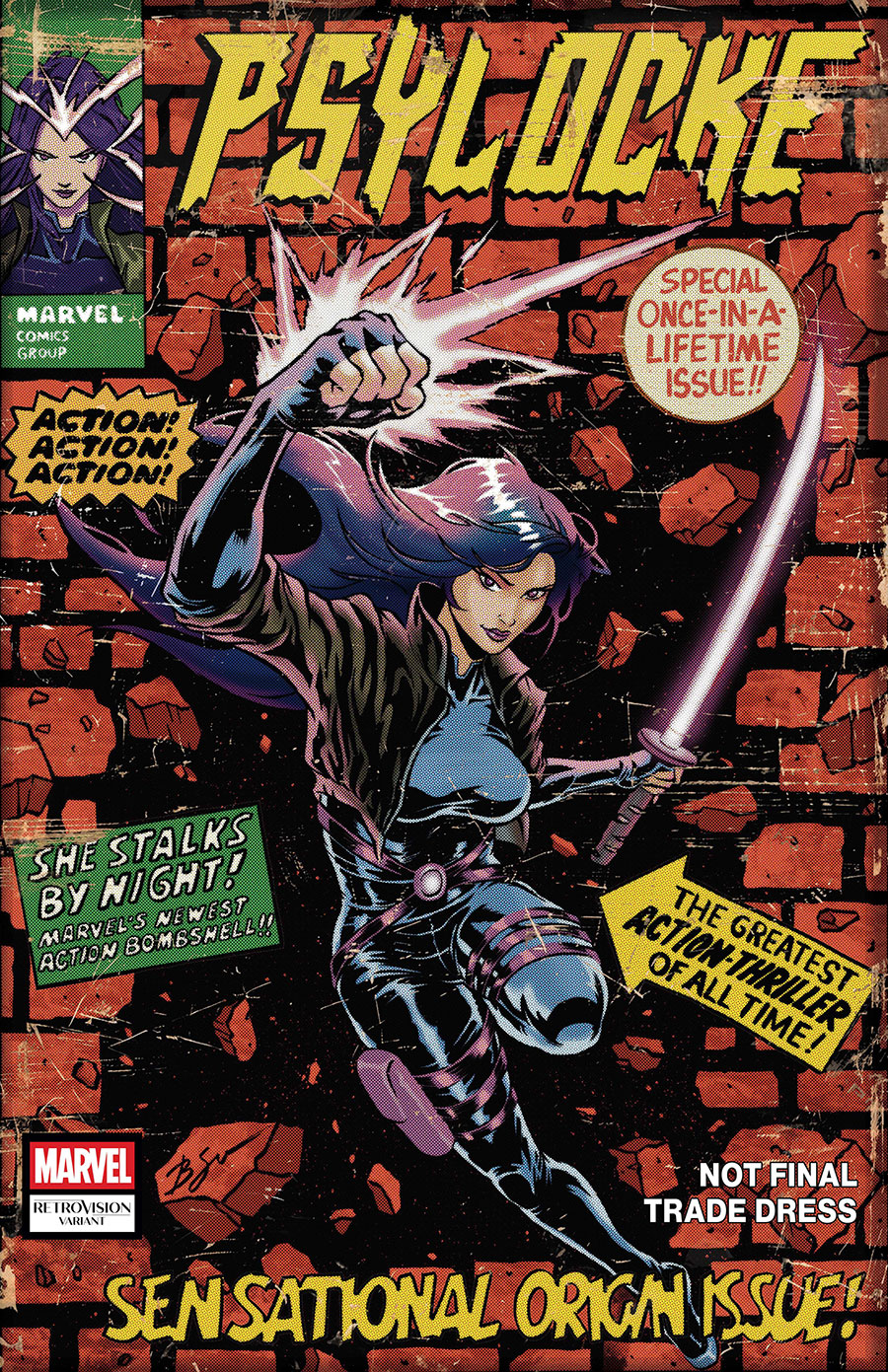 Psylocke Vol 2 #9 Cover B Variant Benjamin Su Retro Vision Cover