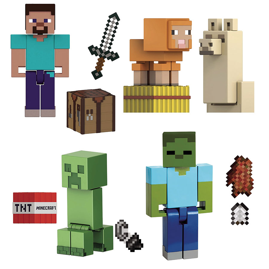 MINECRAFT CRAFT-A-BLOCK 3-1/4IN FIG ASST (C: 1-1-2)
