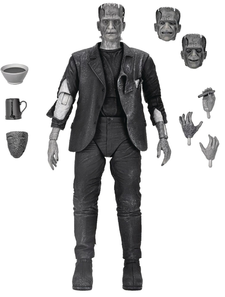 Universal Monsters Bride Of Frankenstein Ultimate Frankensteins Monster Black & White 7-Inch Action Figure