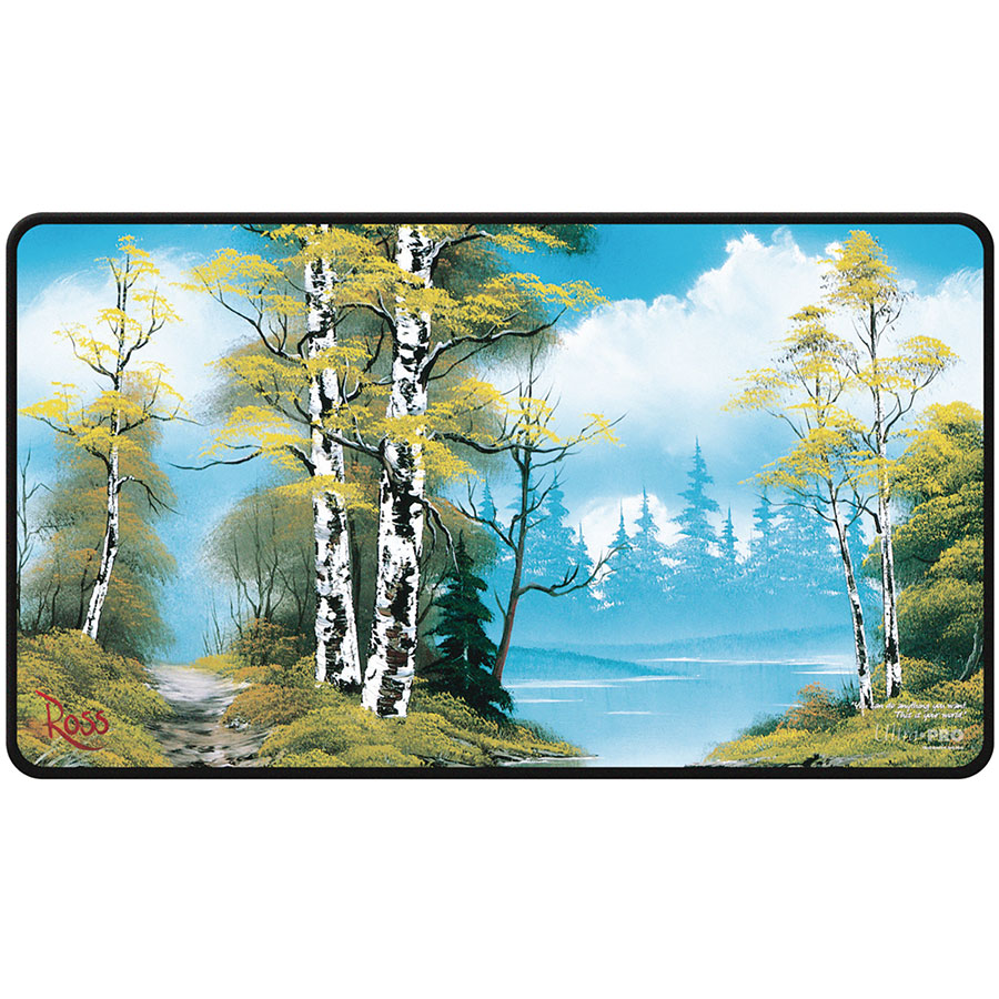 Bob Ross Lakeside Path Black Stitched Playmat