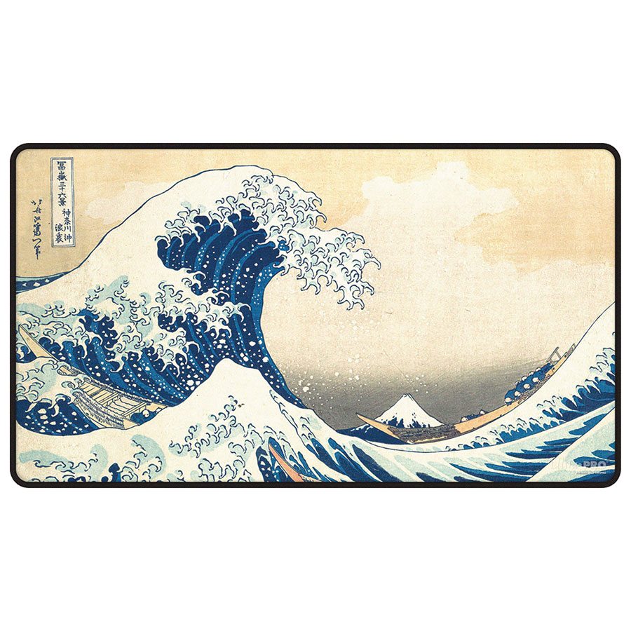 GREAT WAVE OFF KANAGAWA BLACK STITCHED PLAYMAT (C: 1-1