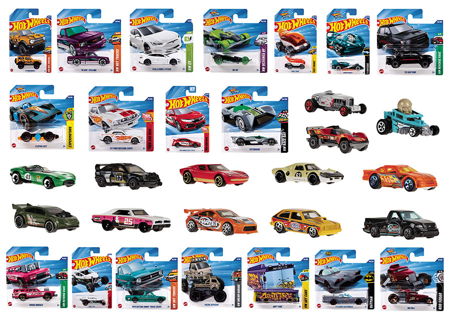 Hot Wheels 2025 Basic Car 1/64 Scale Die-Cast Vehicle Wave E Assortment Case