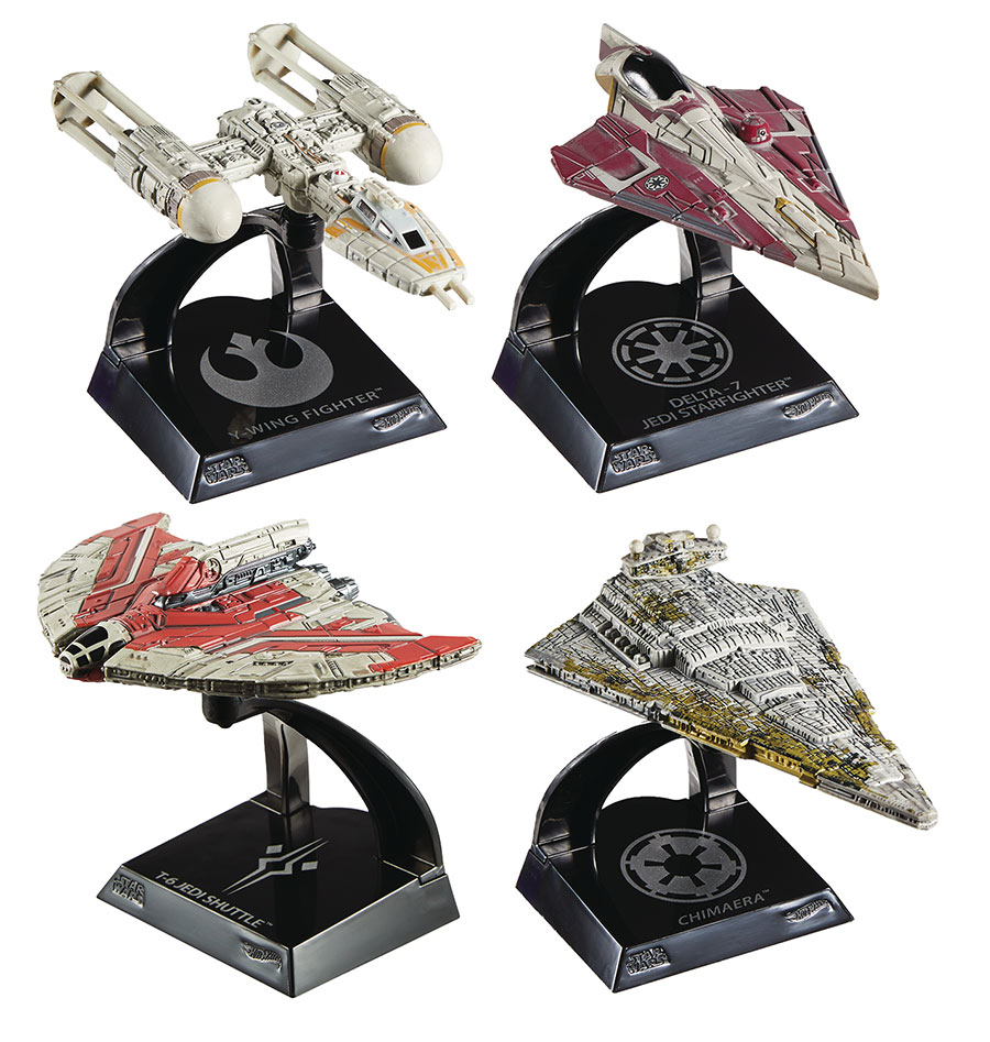Hot Wheels Star Wars 2025 Starships Select 1/64 Scale Die-Cast Vehicle Wave T Assortment Case