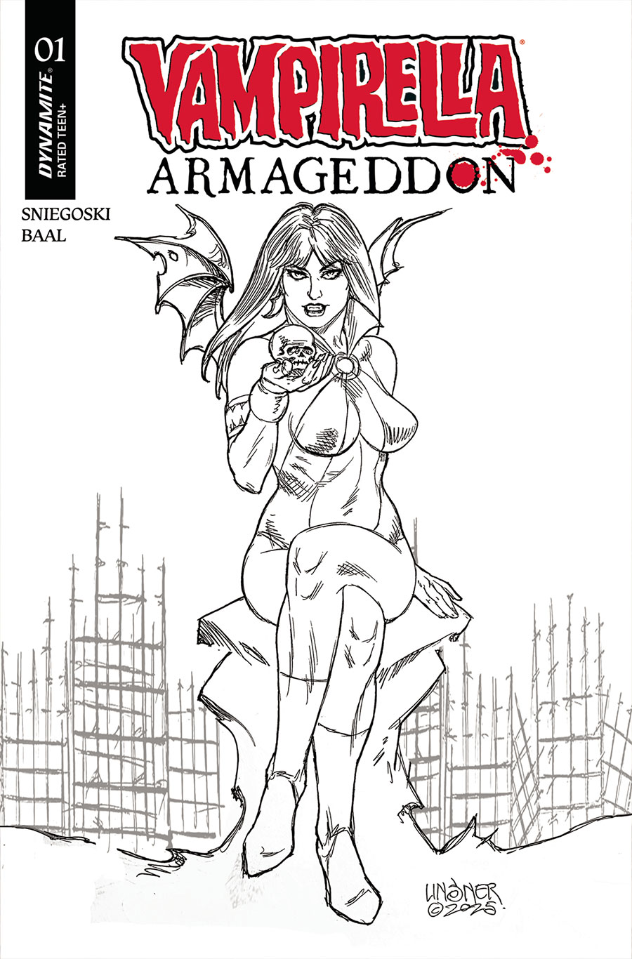 Vampirella Armageddon #1 Cover O Incentive Joseph Michael Linsner Line Art Cover