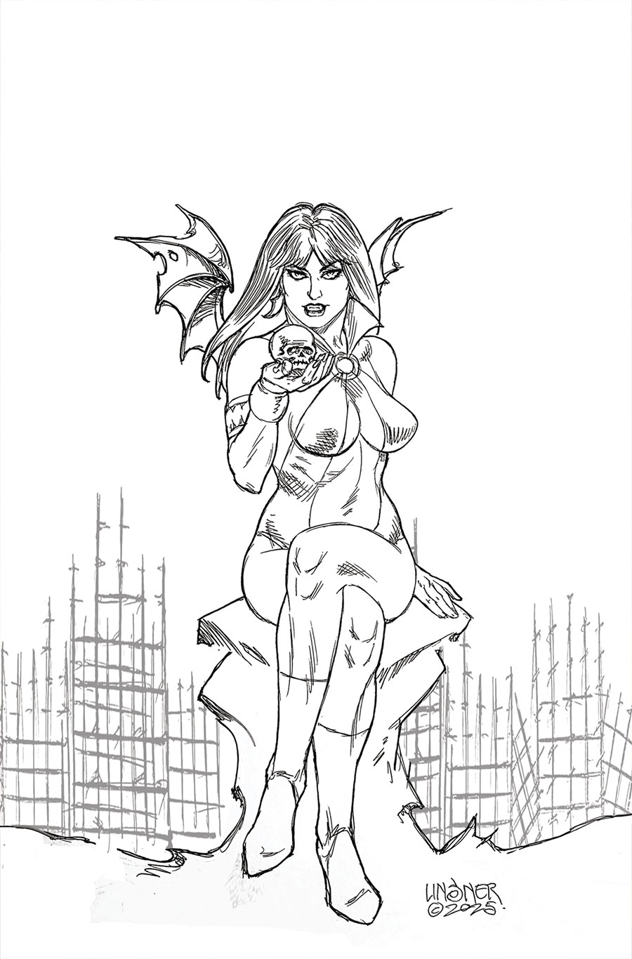Vampirella Armageddon #1 Cover S Incentive Joseph Michael Linsner Line Art Virgin Cover