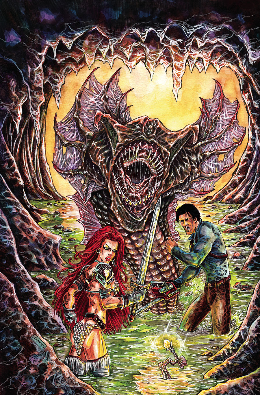 Red Sonja vs The Army Of Darkness #4 Cover H Incentive Nikkol Jelenic Virgin Cover
