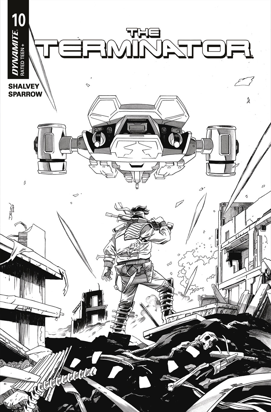 Terminator Vol 4 #10 Cover F Incentive Declan Shalvey Line Art Cover
