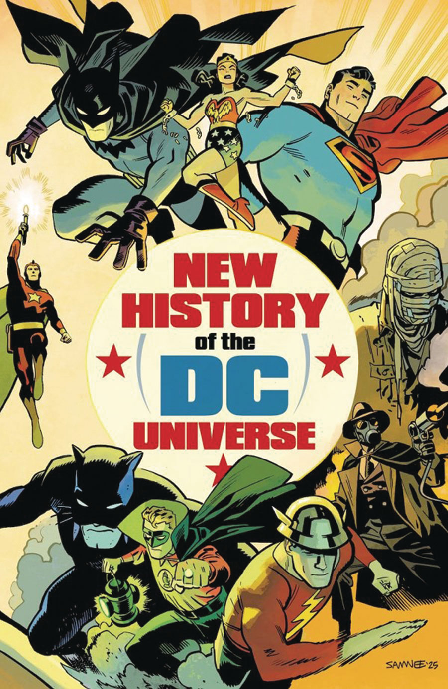New History Of The DC Universe #1 Cover I DF Signed By Mark Waid