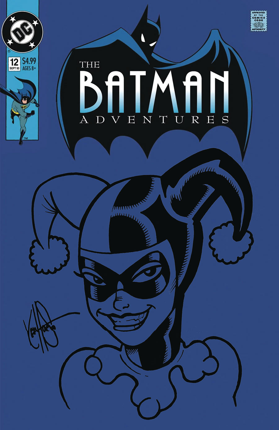 Batman Adventures #12 Facsimile Edition Cover G DF Blank Variant Cover Signed & Remarked By Ken Haeser With A Harley Quinn Hand-Drawn Sketch
