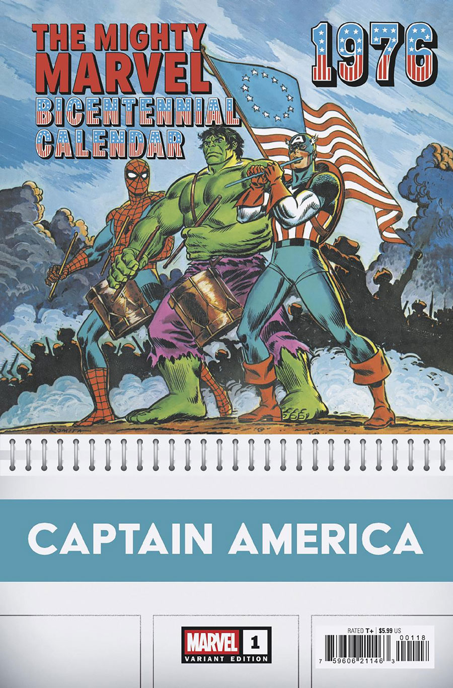 Captain America Vol 11 #1 Cover K Incentive John Romita Sr Bicentennial Calendar Hidden Gem Variant Cover