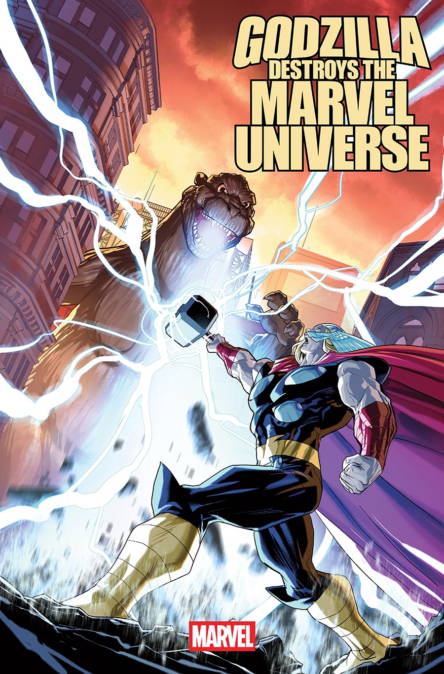 Godzilla Destroys The Marvel Universe #1 Cover H Incentive Pete Woods Virgin Cover