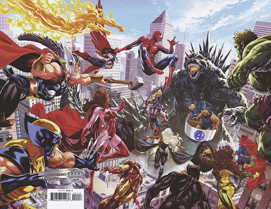 Godzilla Destroys The Marvel Universe #1 Cover I Incentive Mark Brooks Wraparound Virgin Cover