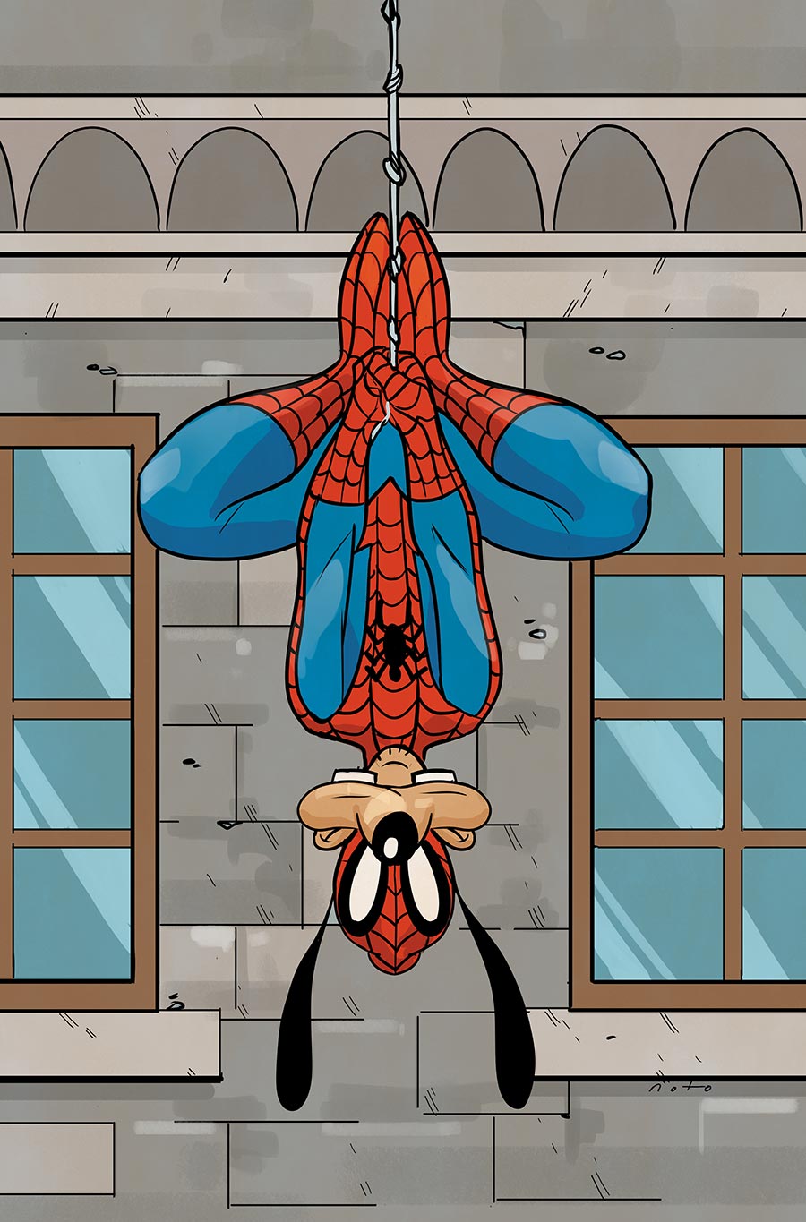 Marvel & Disney What If Goofy Became Spider-Man #1 (One Shot) Cover F Incentive Phil Noto Goofy Spider-Man Virgin Cover