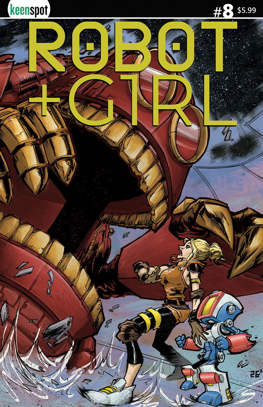 Robot + Girl #8 Cover D Variant Geoffrey Gwin Cover