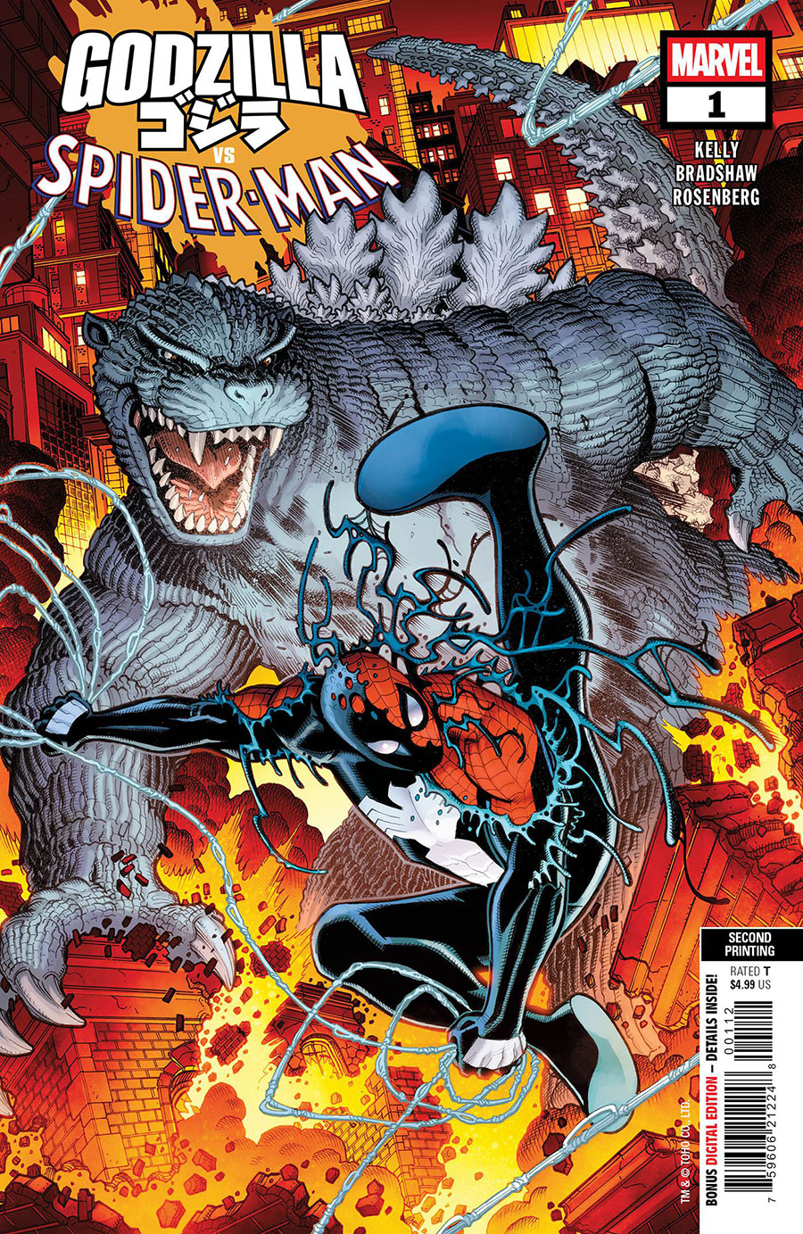 Godzilla vs Spider-Man #1 (One Shot) Cover K 2nd Ptg Nick Bradshaw Variant Cover