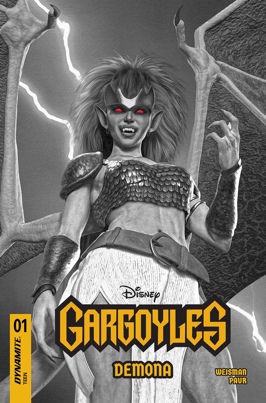 Gargoyles Demona #1 Cover U Incentive Mark Spears Black & White Cover