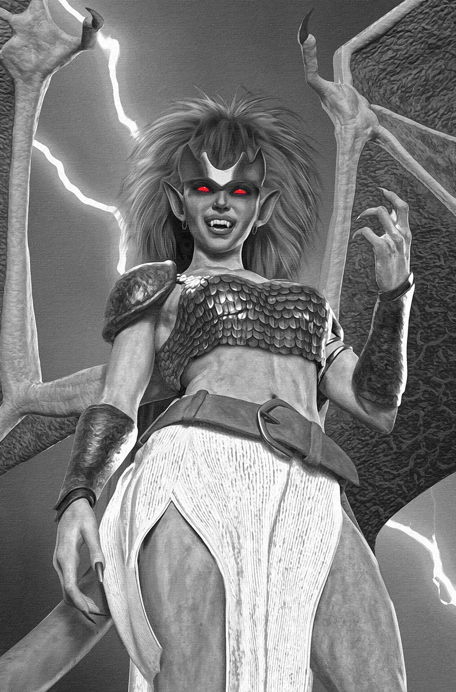 Gargoyles Demona #1 Cover V Incentive Mark Spears Black & White Virgin Cover