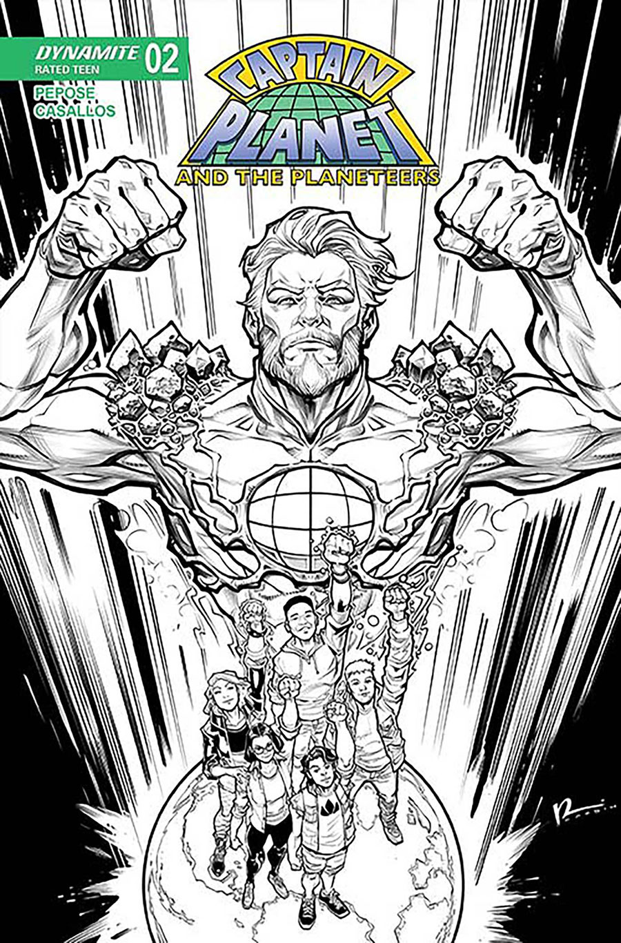 Captain Planet And The Planeteers Vol 2 #2 Cover L Variant Chad Hardin Line Art Cover