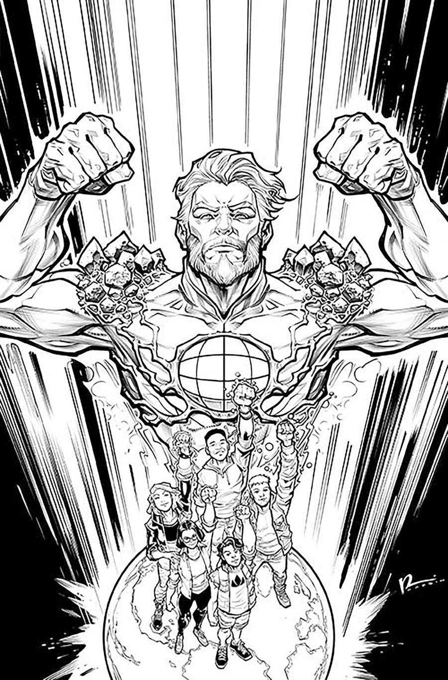 Captain Planet And The Planeteers Vol 2 #2 Cover M Incentive Chad Hardin Line Art Virgin Cover