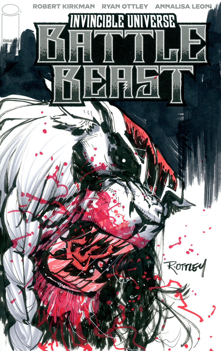Invincible Universe Battle Beast #1 Cover K-B Incentive Ryan Ottley Hand-Drawn Sketch Variant Cover