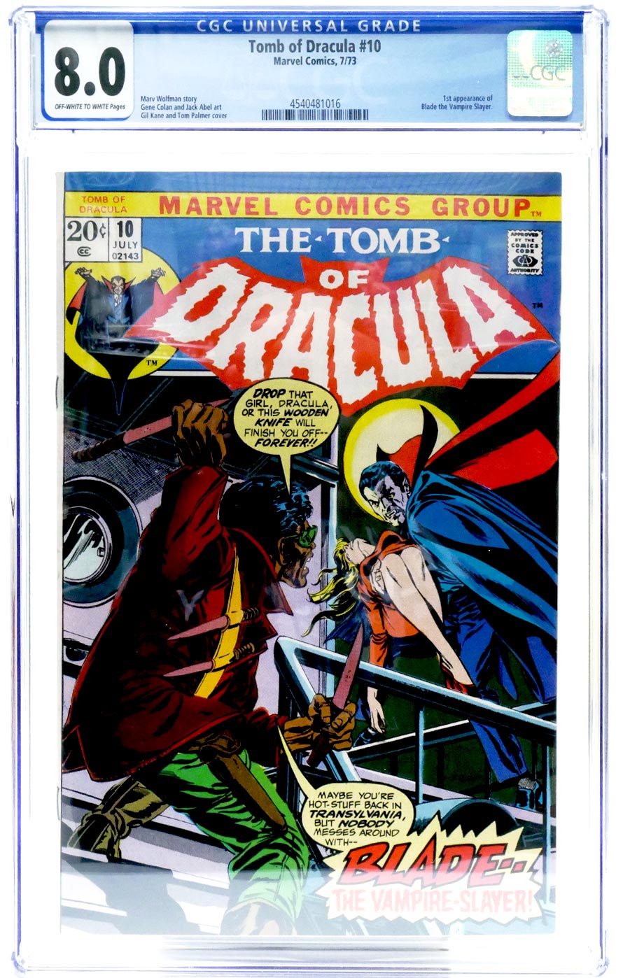 Tomb Of Dracula #10 Cover D CGC 8.0