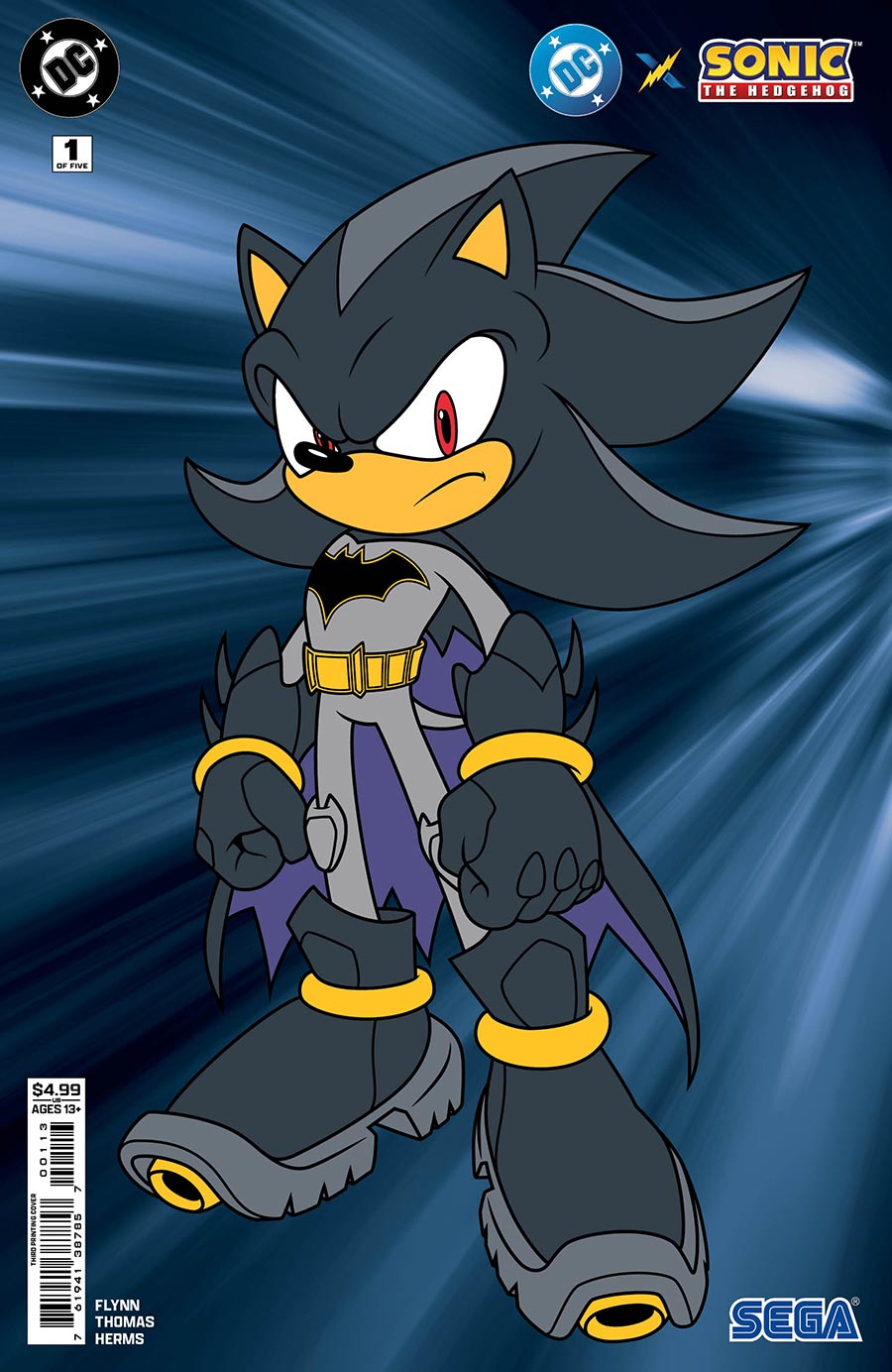DC x Sonic The Hedgehog #1 Cover G 3rd Ptg Batman Card Stock Variant Cover