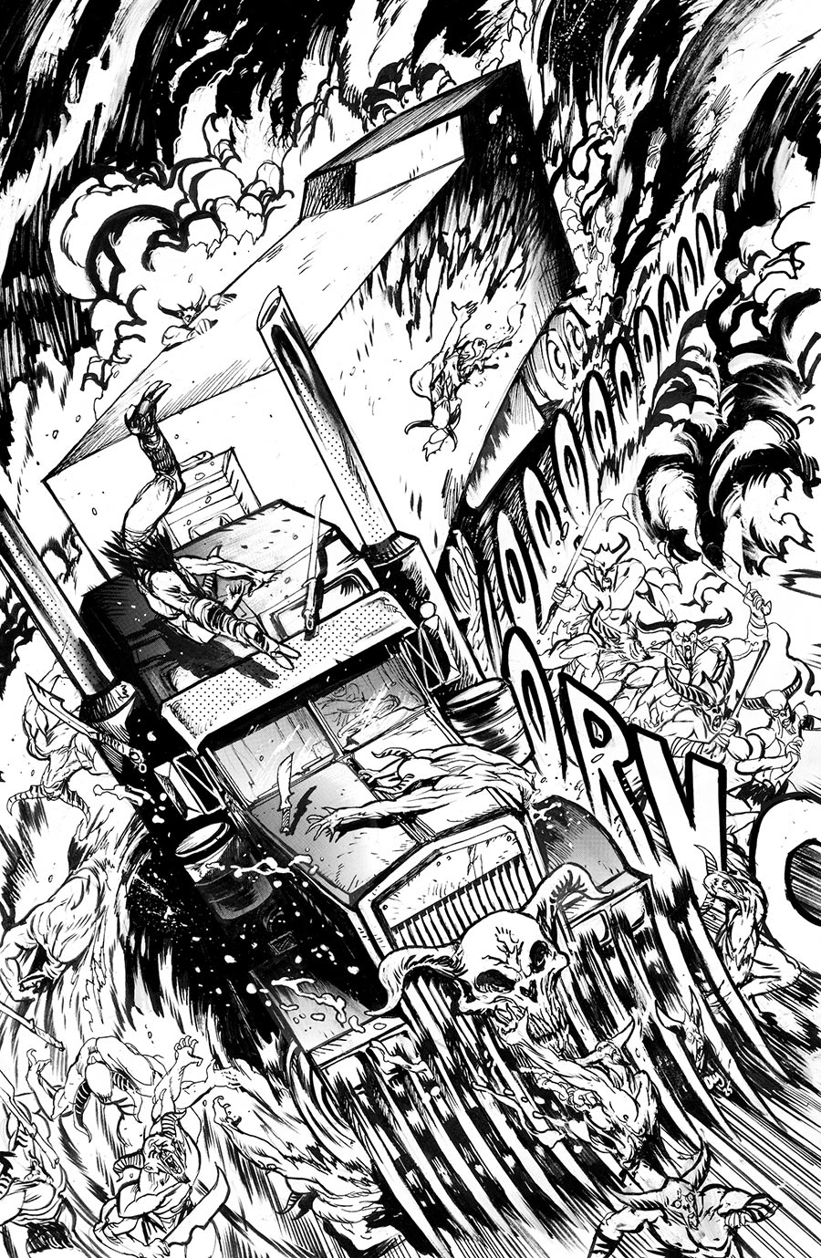 Post Malones Big Rig #1 Cover H Incentive Daniel Warren Johnson Black & White Variant Cover (Limit 1 Per Customer)
