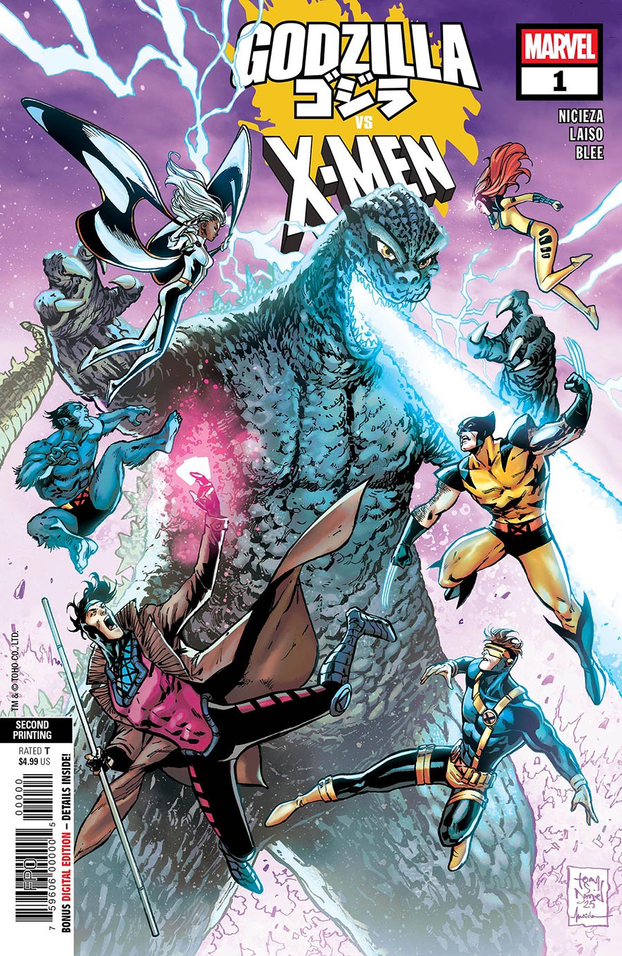 Godzilla vs X-Men #1 (One Shot) Cover J 2nd Ptg Tony Daniel Variant Cover