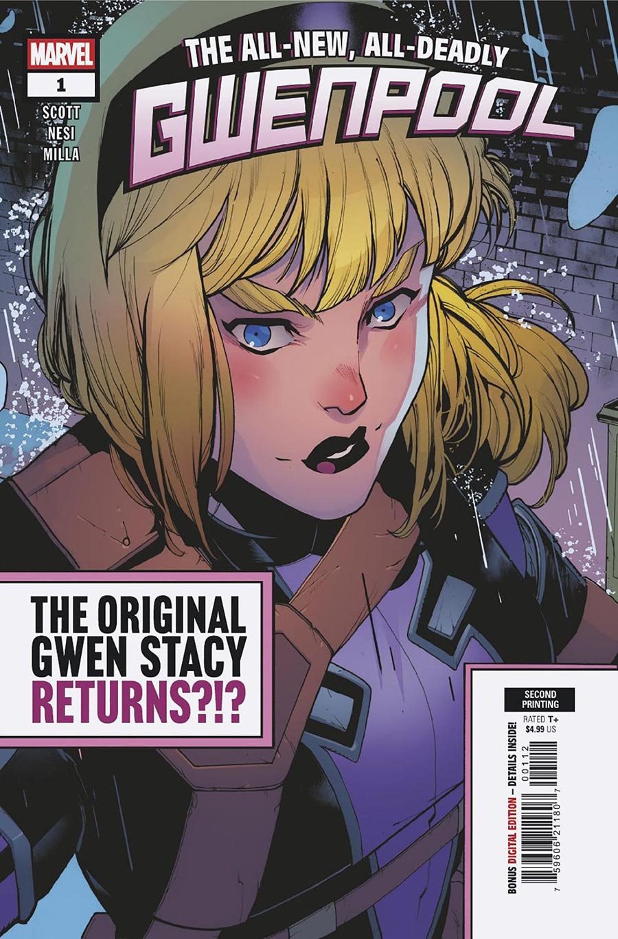 Gwenpool Vol 2 #1 Cover I 2nd Ptg Stefano Nesi Variant Cover