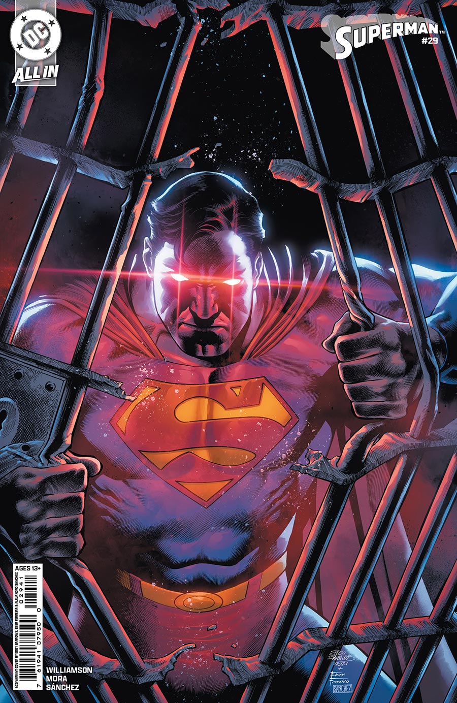 Superman Vol 7 #29 Cover G Incentive Eddy Barrows Card Stock Variant Cover (DC All In)(DC K.O. Prelude)