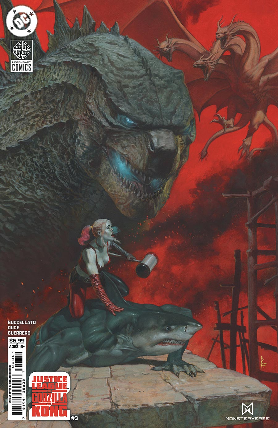 Justice League vs Godzilla vs Kong 2 #3 Cover B Variant Riccardo Federici Card Stock Cover