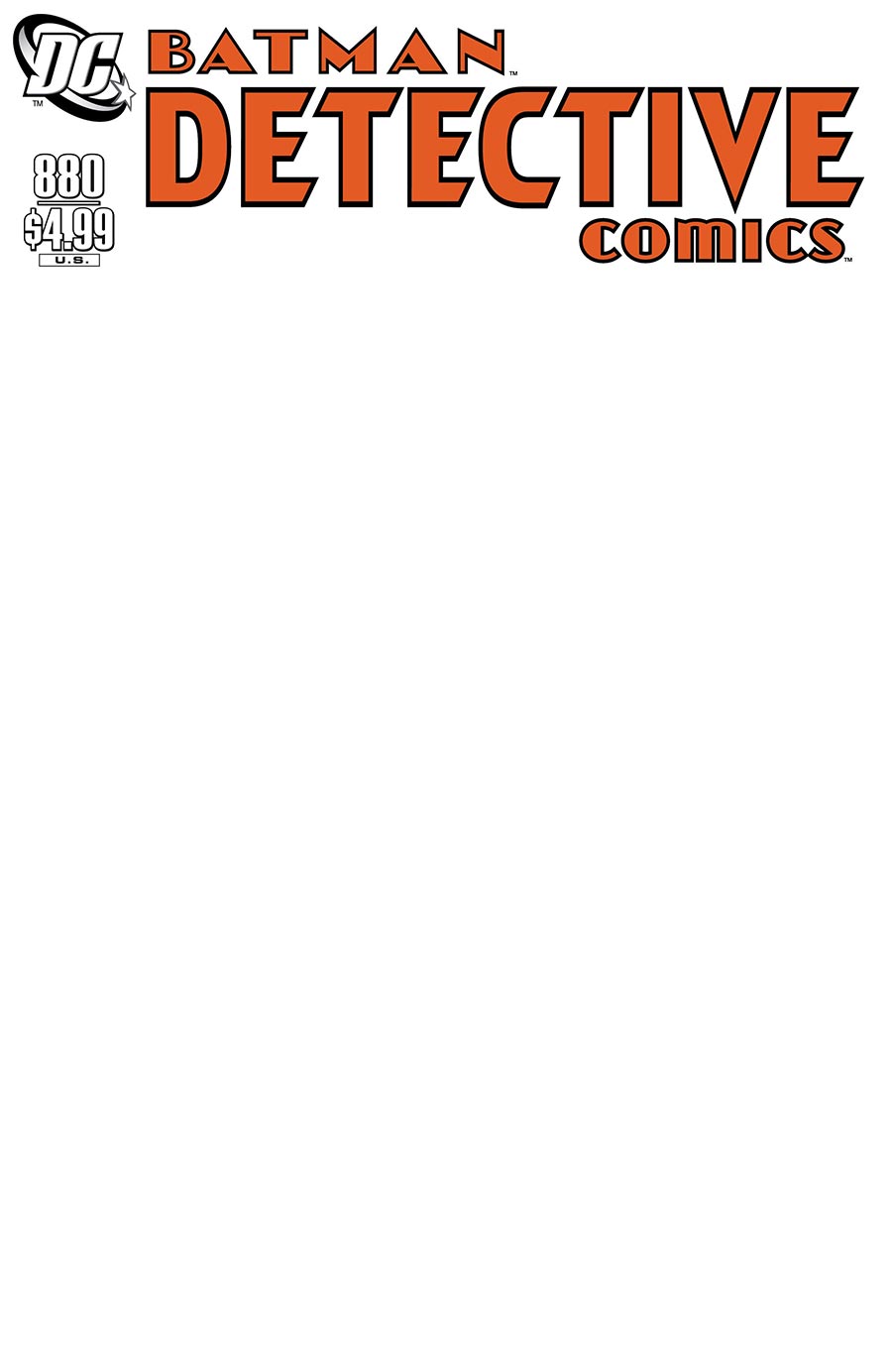 Detective Comics #880 Facsimile Edition Cover D Variant Blank Cover