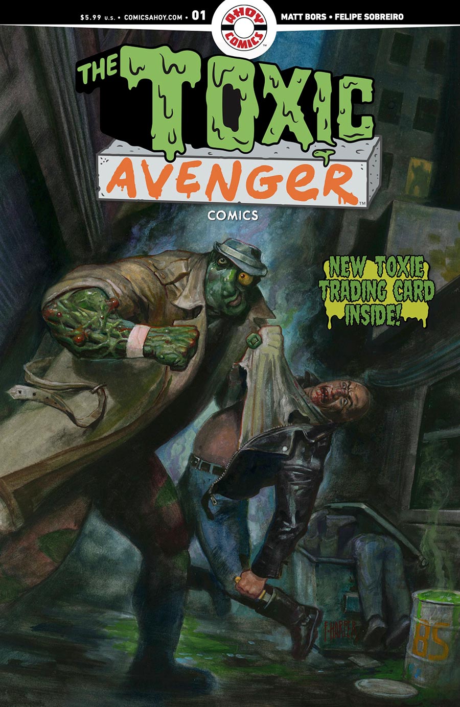 Toxic Avenger Comics #2 Cover D Variant Fred Harper Exclusive Trading Card By Matt Bors Cover