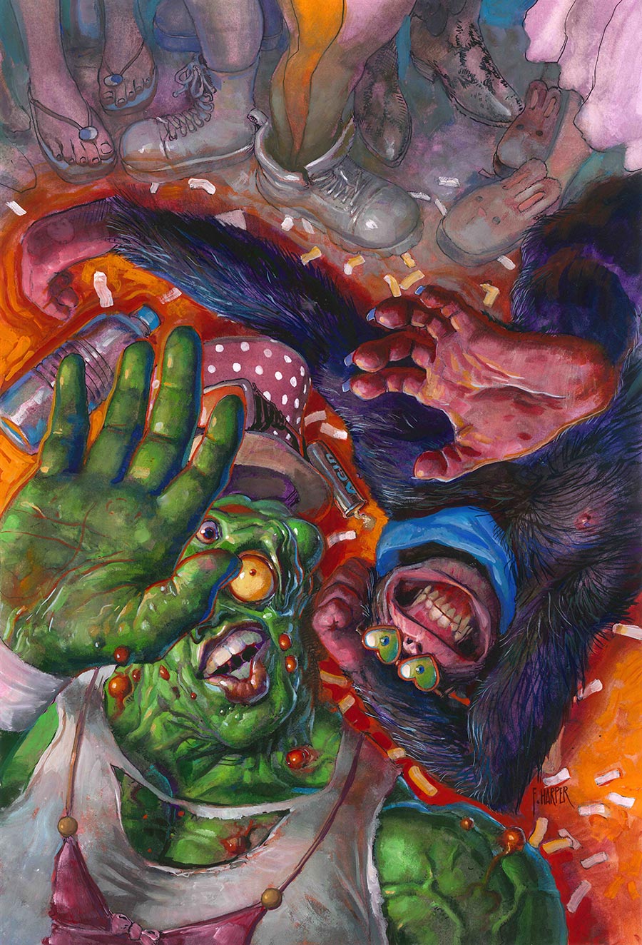 Toxie Team Up #3 Cover C Variant Fred Harper Exclusive Trading Card By Greg Scott Cover