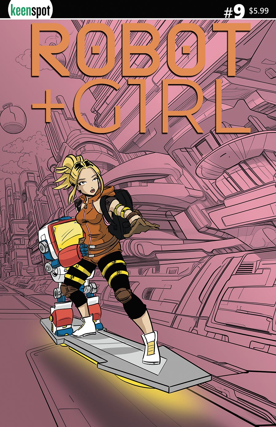 Robot + Girl #9 Cover B Variant Mike White Surfs Up Cover