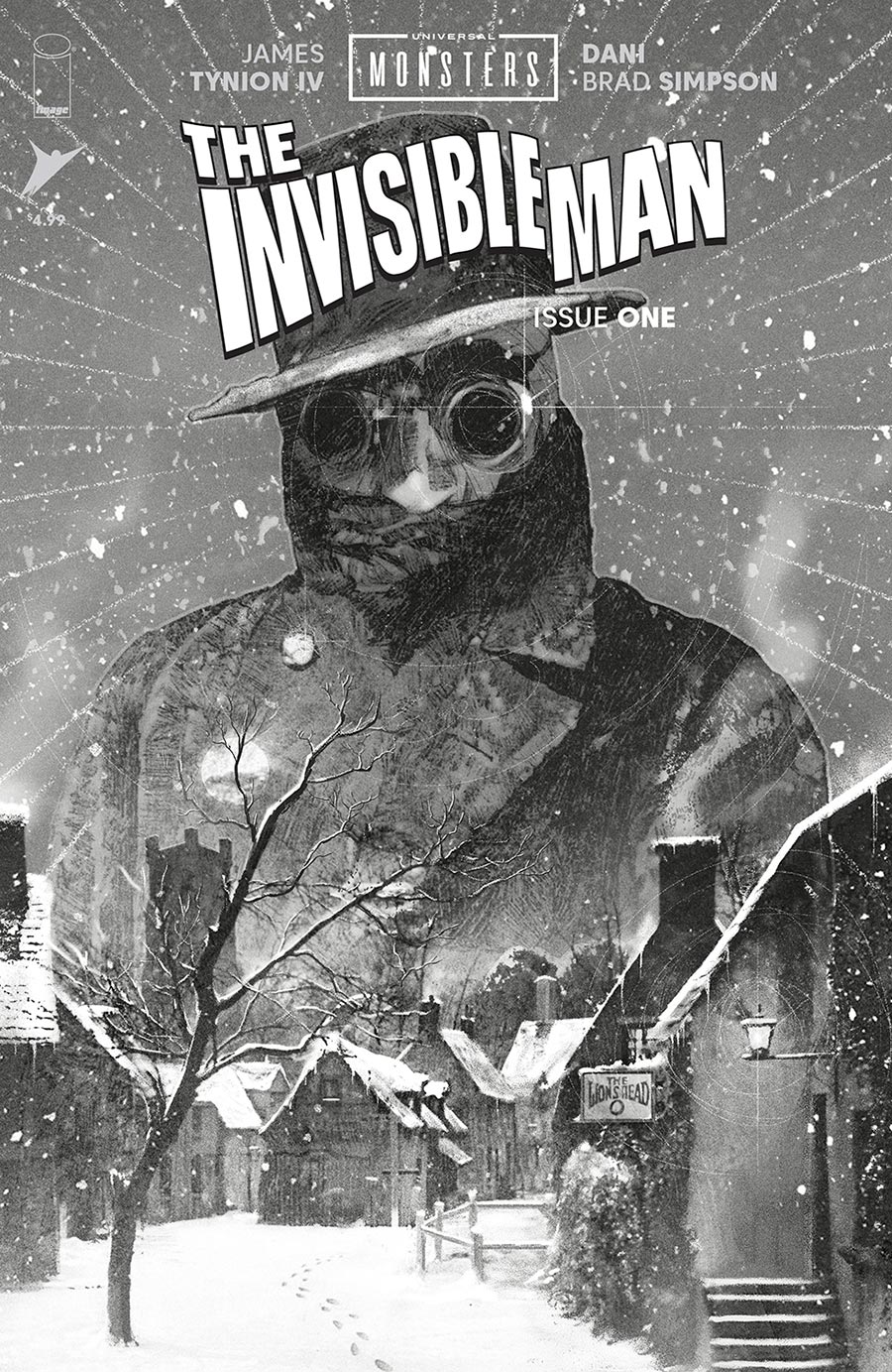 Universal Monsters The Invisible Man #1 Cover D Incentive Joshua Middleton Classic Horror Black & White Cover