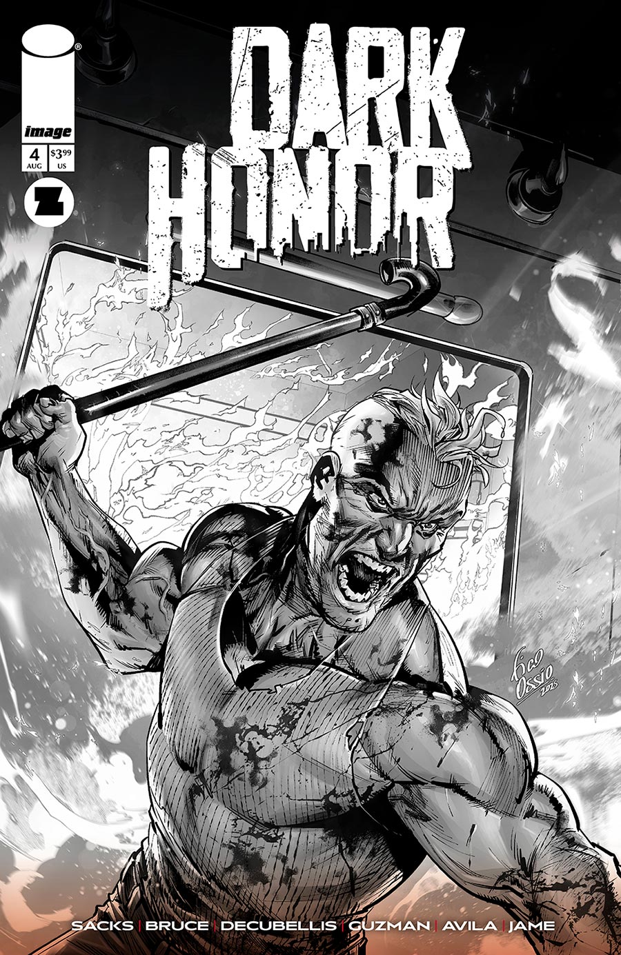Dark Honor #4 Cover B Incentive Fico Ossio Black & White Cover