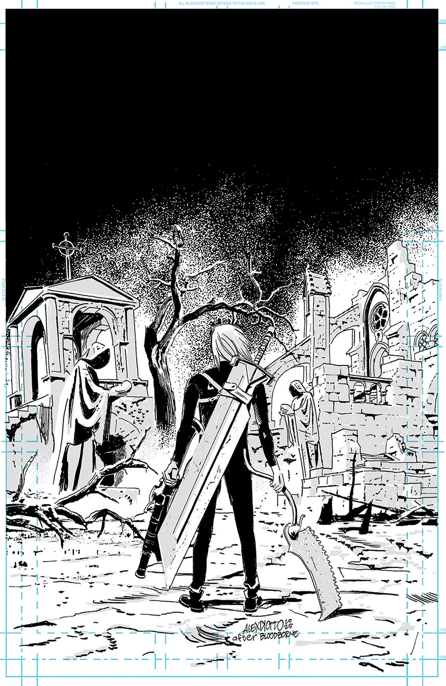 Lost Fantasy #4 Cover D Incentive Alex Diotto Black & White Virgin Cover
