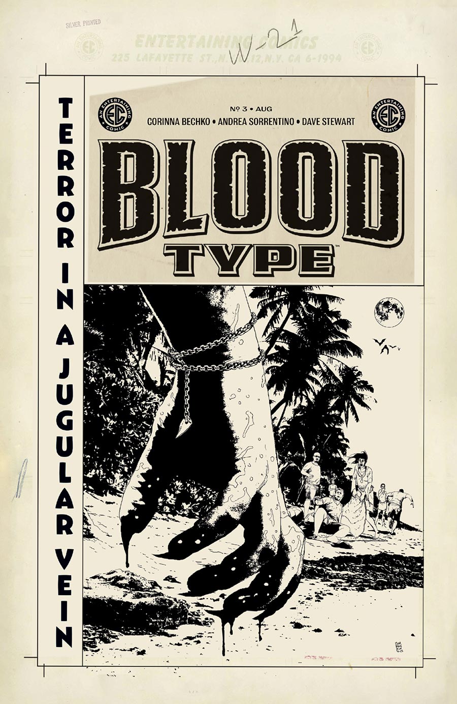 Blood Type #3 Cover D Incentive Andrea Sorrentino Black & White Artist Edition Cover (EC Comics)
