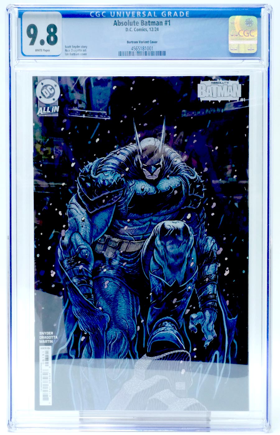 Absolute Batman #1 Cover Z-I Incentive Ian Bertram Card Stock Variant Cover (DC All In) CGC 9.8