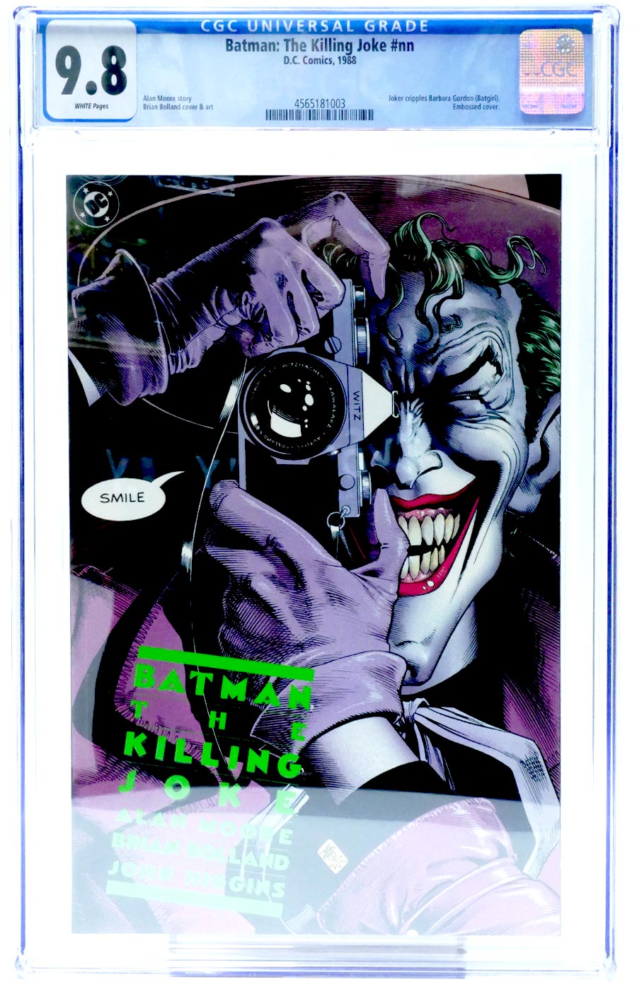 Batman The Killing Joke Cover P 1st Ptg CGC 9.8