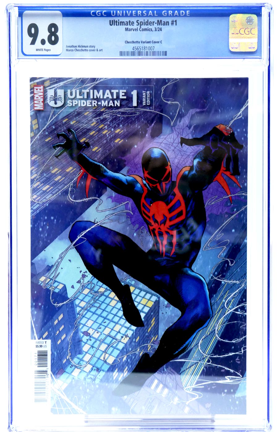 Ultimate Spider-Man Vol 2 #1 Cover Z-C Variant Marco Checchetto Costume Tease C 2099 Suit Cover CGC 9.8