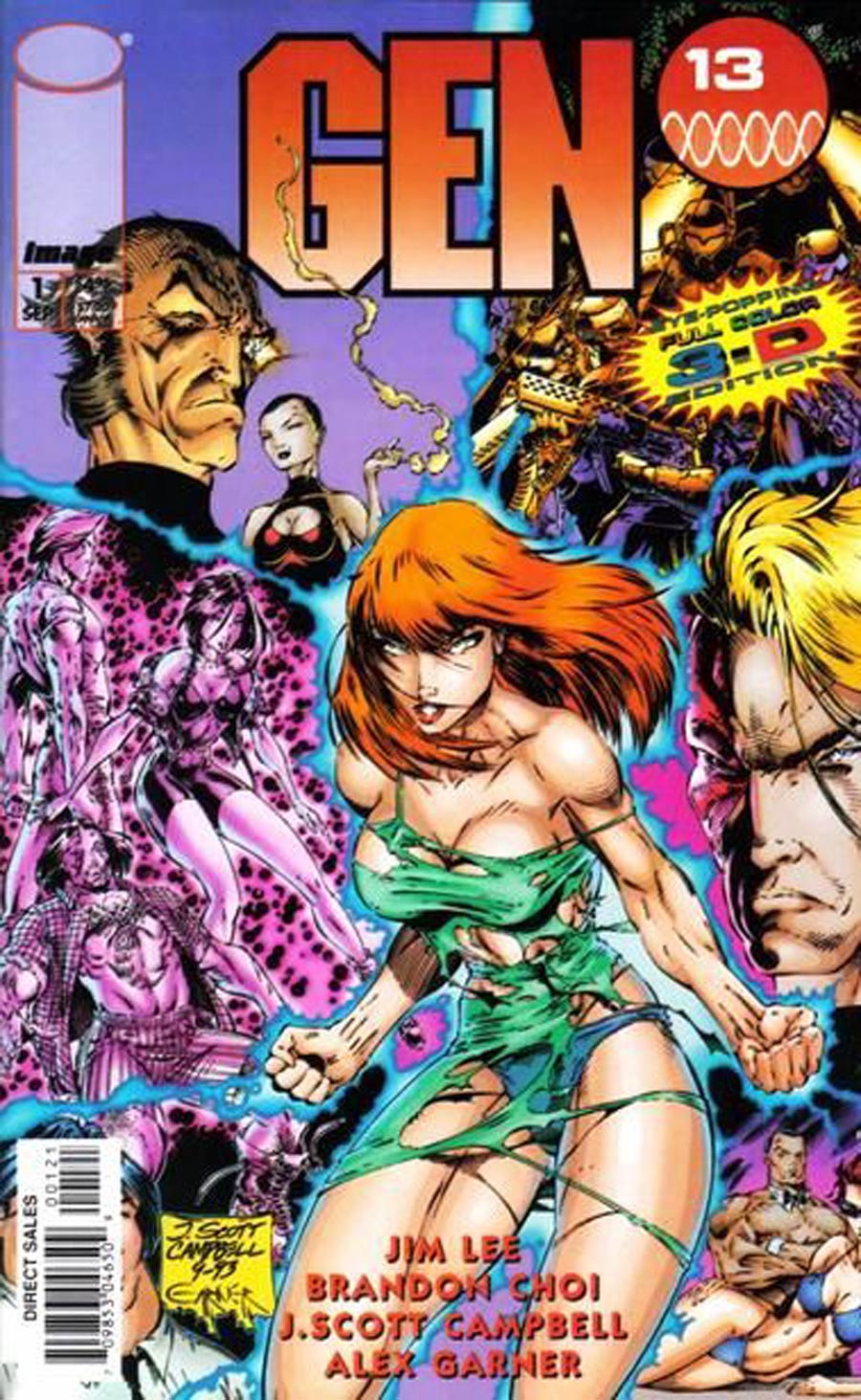 Gen 13 #1 Cover S 3-D Edition Signed by J. Scott Campbell and Brandon Choi (w/o glasses and CoA)