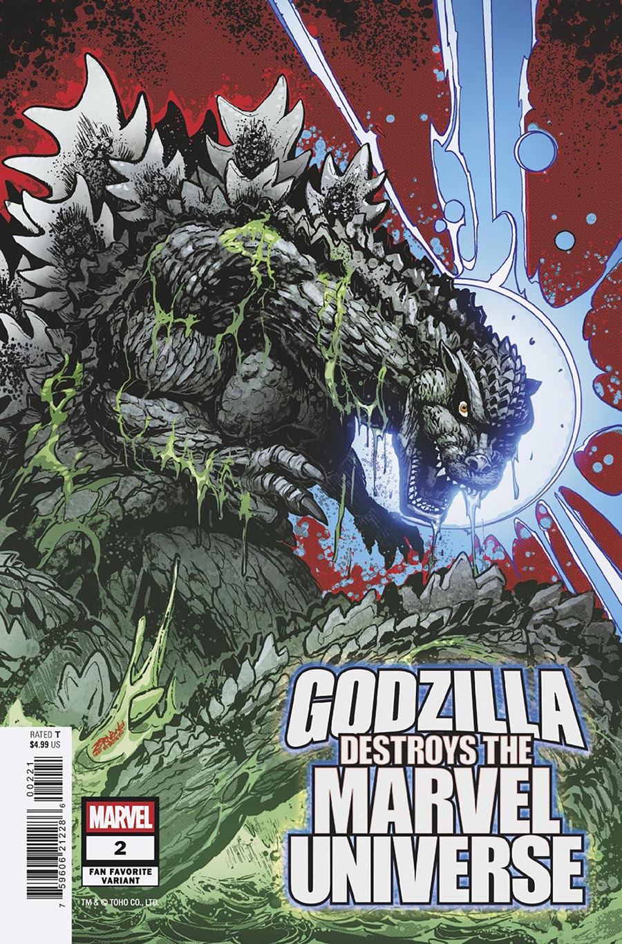 Godzilla Destroys The Marvel Universe #2 Cover B Variant Jeff Zornow Fan Favorite Cover