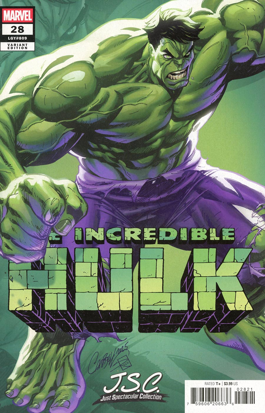 Incredible Hulk Vol 5 #28 Cover B Variant J Scott Campbell Just Spectacular Collection Cover