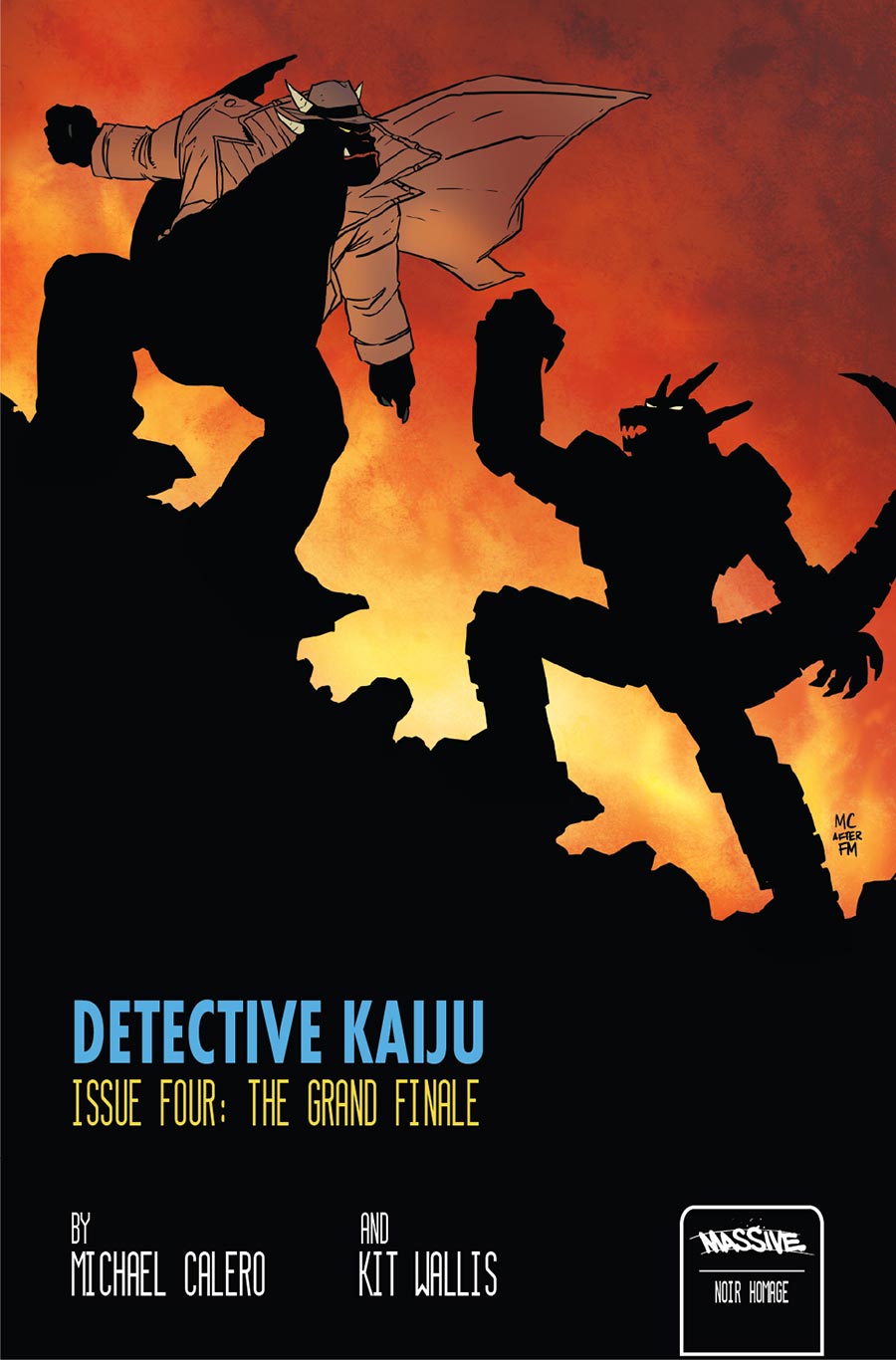 Detective Kaiju #4 Cover B Variant Michael Calero Noir Homage Cover - RESOLICITED