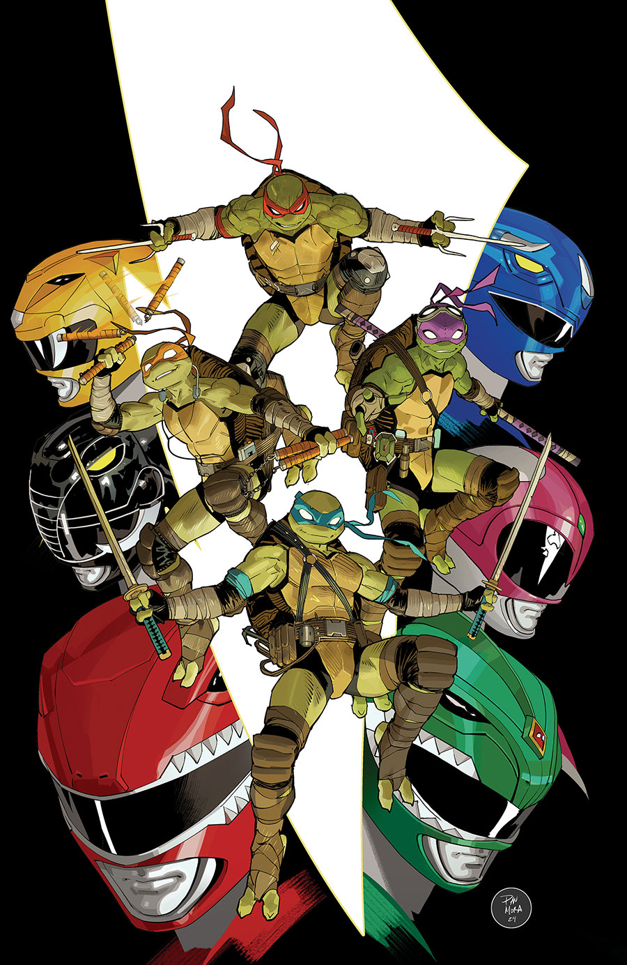 Mighty Morphin Power Rangers Teenage Mutant Ninja Turtles III #1 Cover B Variant Dan Mora Cover