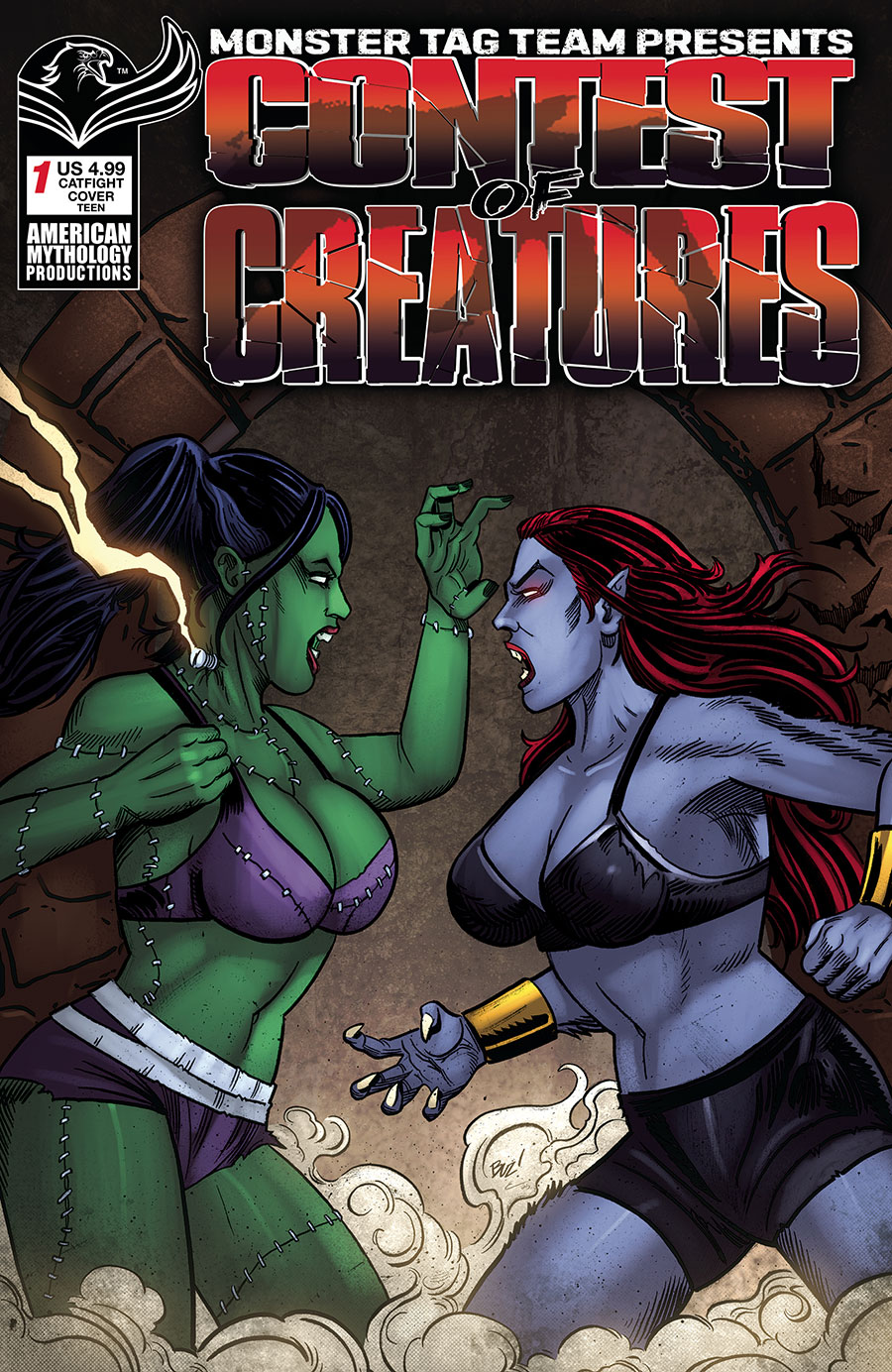 Monster Tag Team Presents Contest Of Creatures #1 Cover F Variant Buz Hasson New Catfight Cover