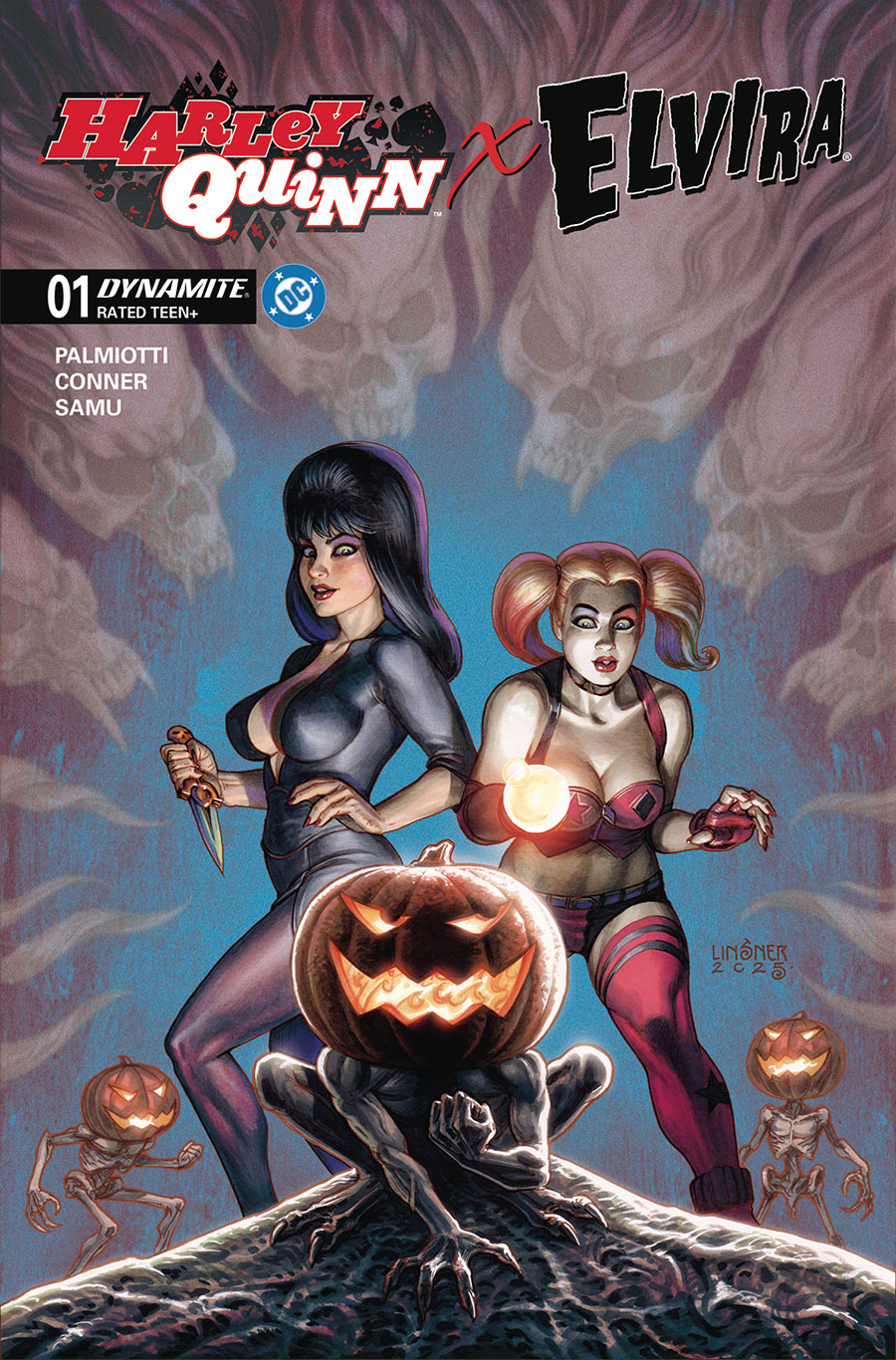 Harley Quinn x Elvira #1 Cover C Variant Joseph Michael Linsner Cover